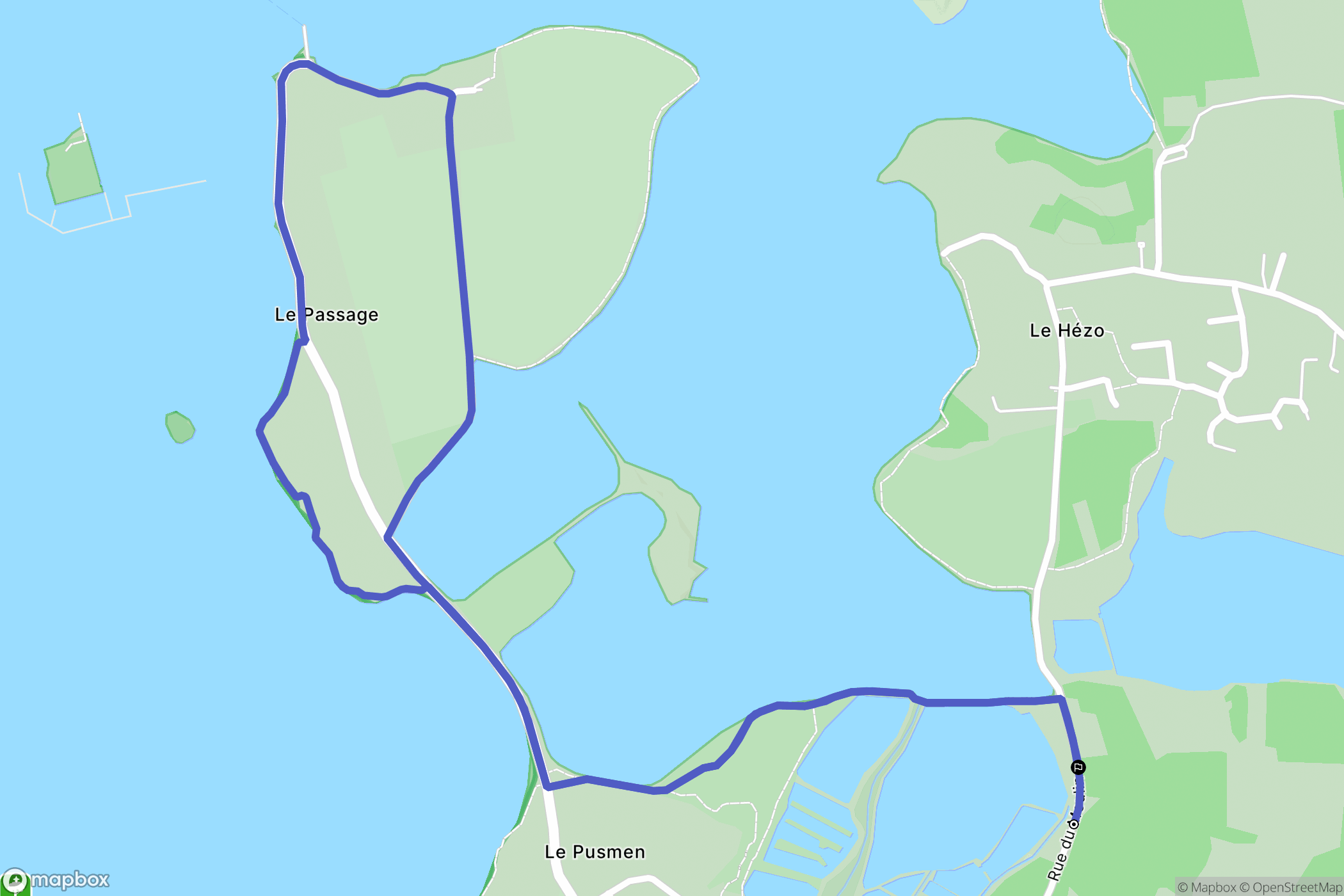 Le Hézo : carte du parcours de randonnée - France