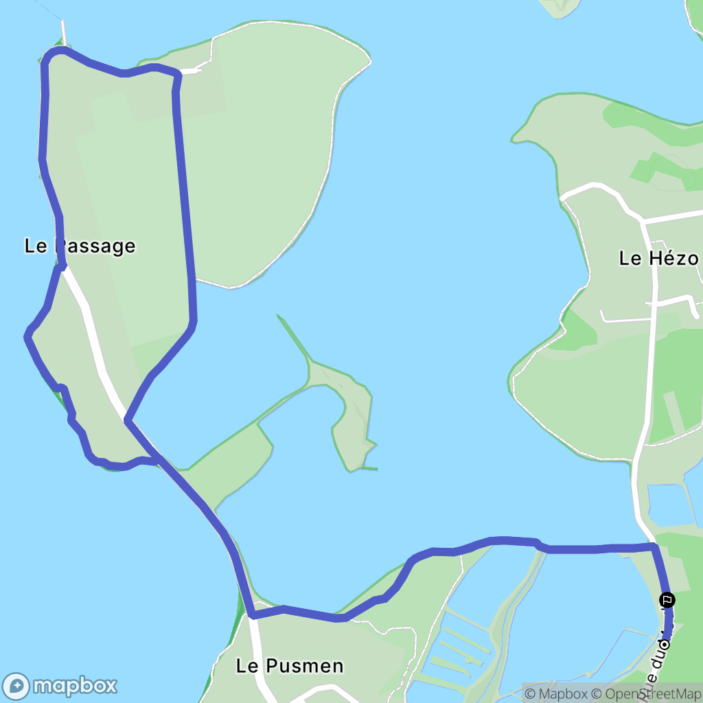 Le Hézo : carte du parcours de randonnée - France