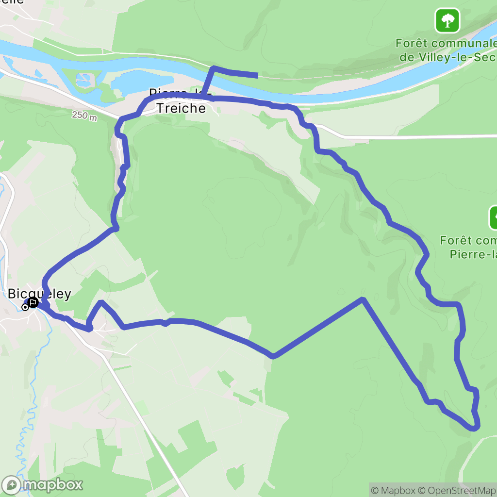 Bicqueley : carte du parcours de randonnée - France