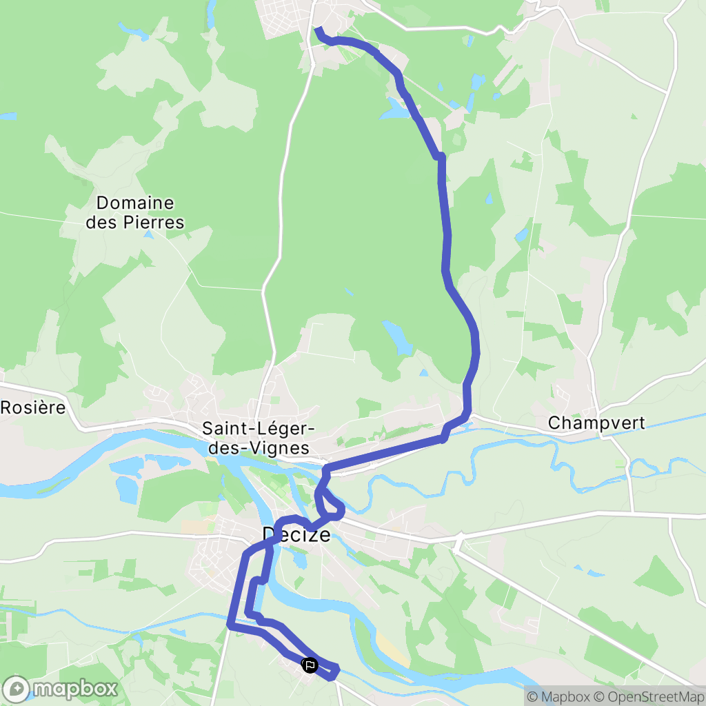 Decize : carte du parcours de randonnée - France