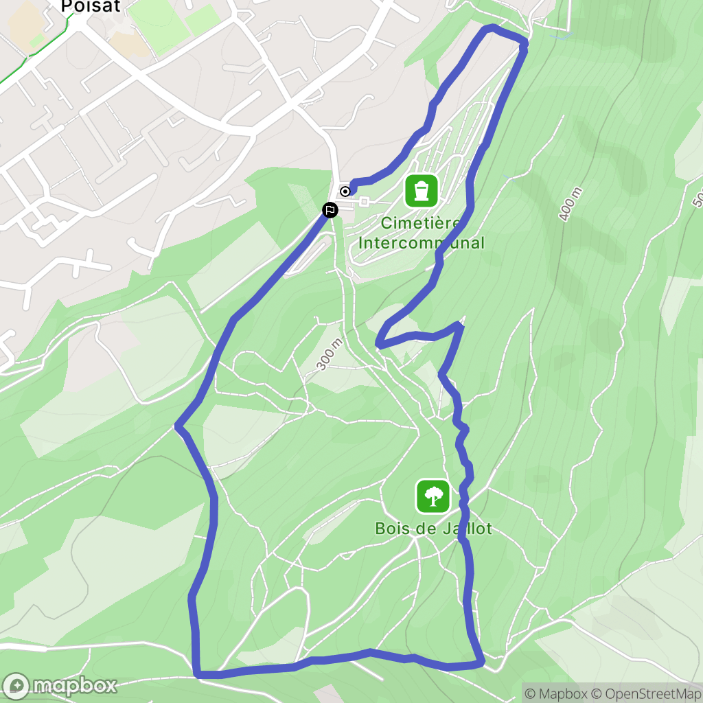Poisat : carte du parcours de randonnée - France