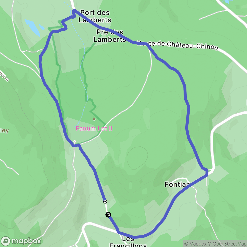 Glux-en-Glenne : carte du parcours de randonnée - France