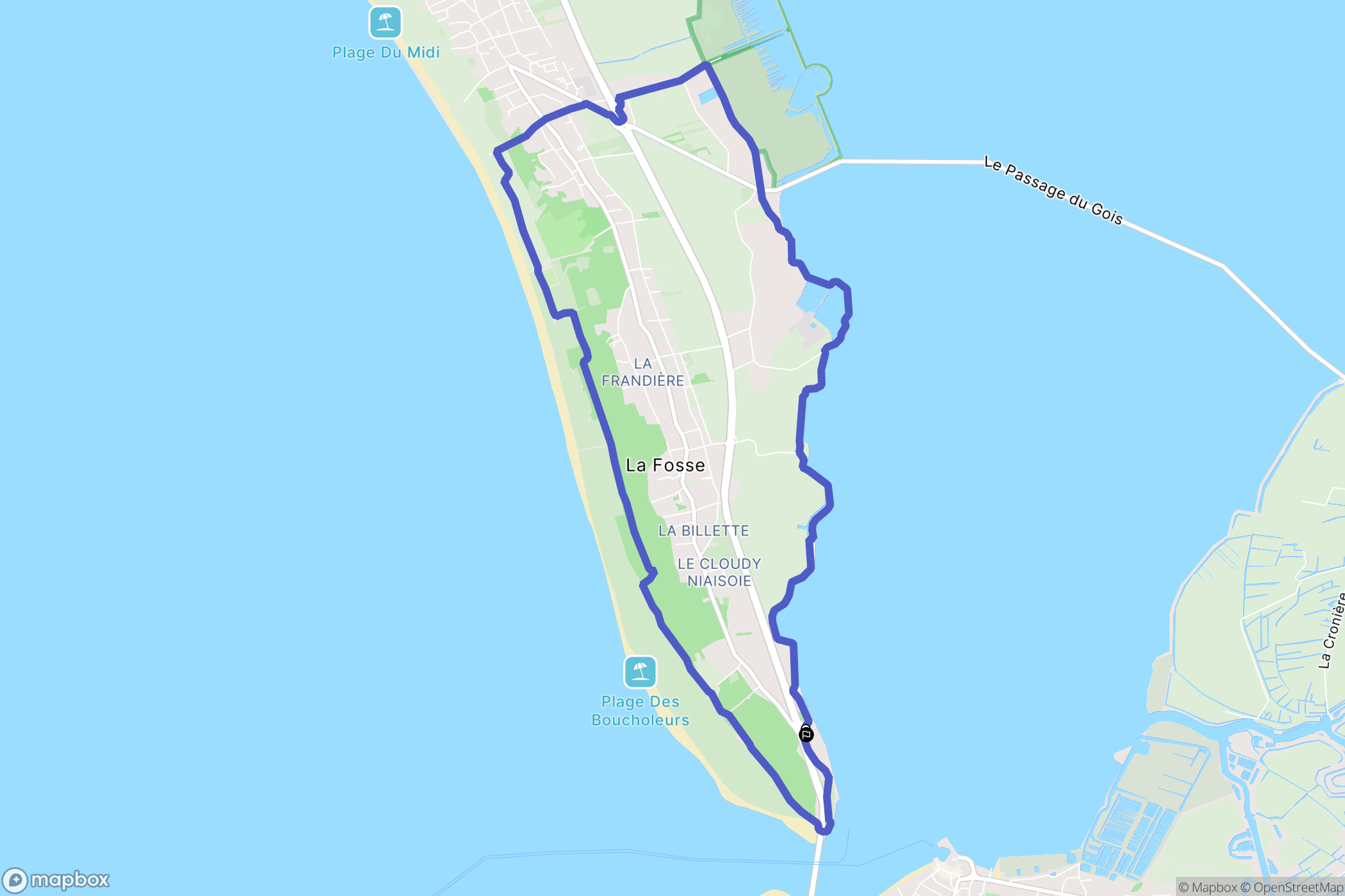 Barbâtre : carte du parcours de randonnée - France