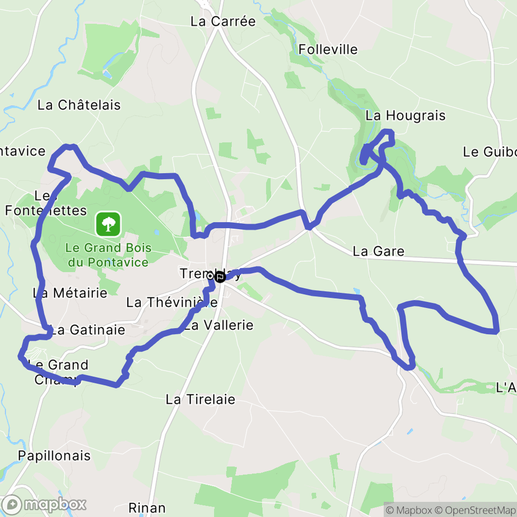Val-Couesnon : carte du parcours de randonnée - France