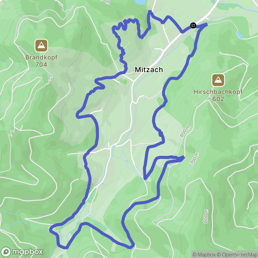 Mitzach : carte du parcours de randonnée - France