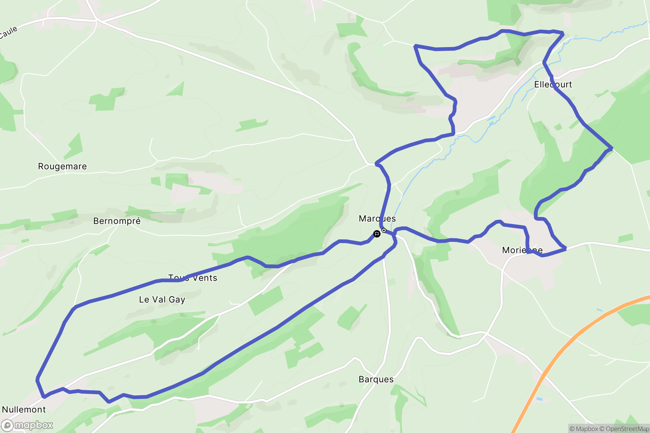 Marques : carte du parcours de randonnée - France