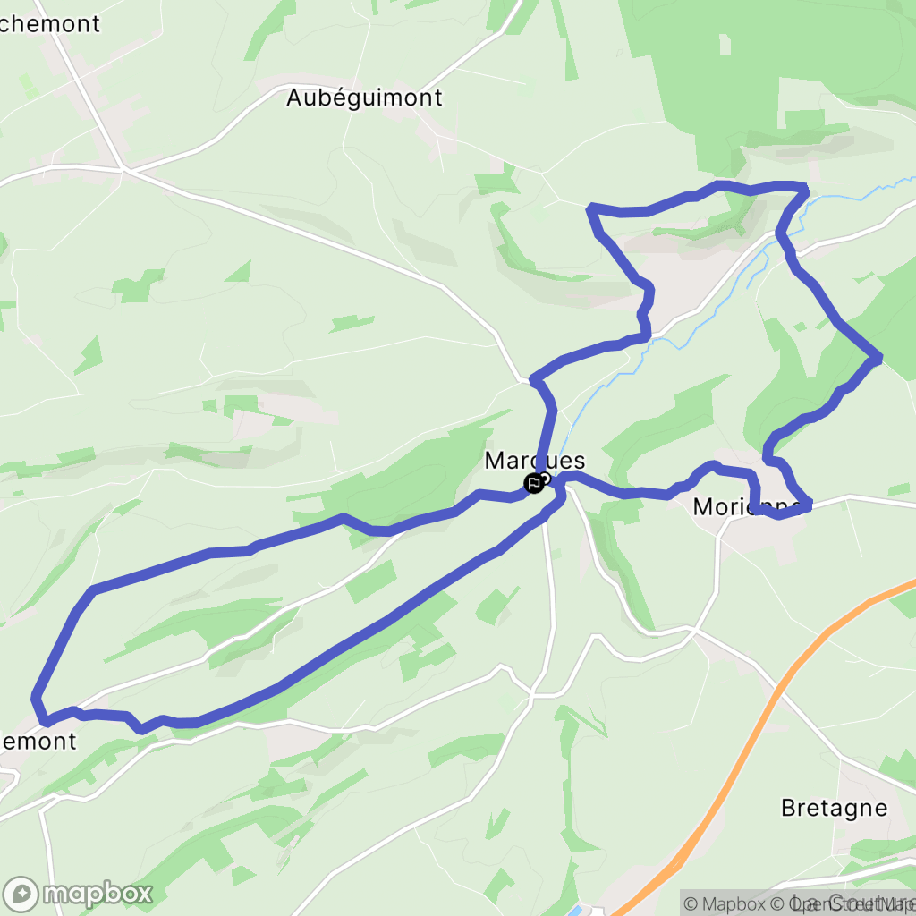 Marques : carte du parcours de randonnée - France