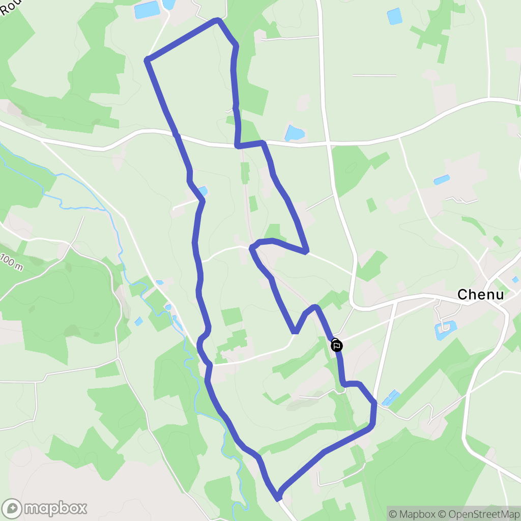 Chenu : carte du parcours de randonnée - France