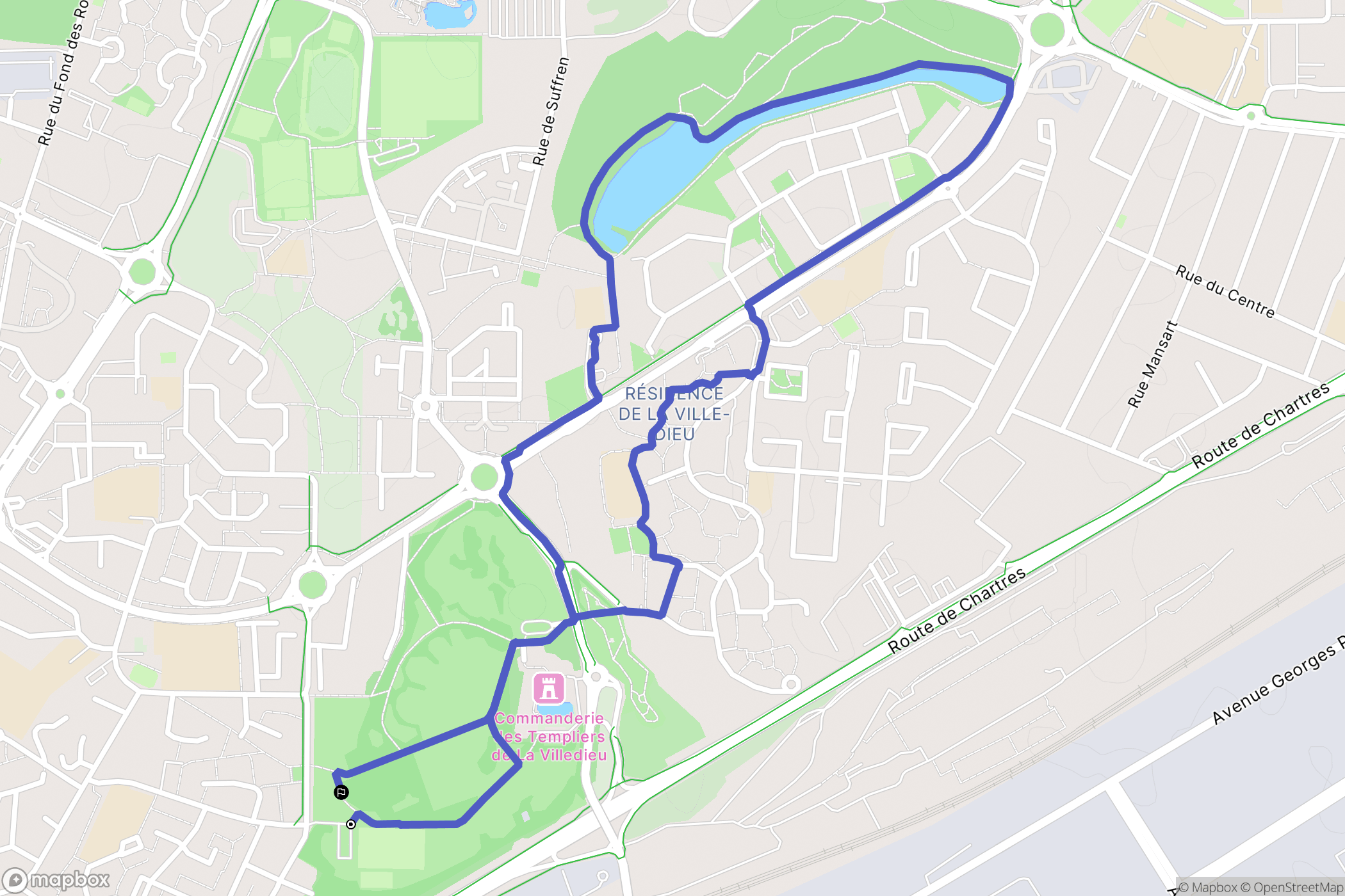 Élancourt : carte du parcours de randonnée - France