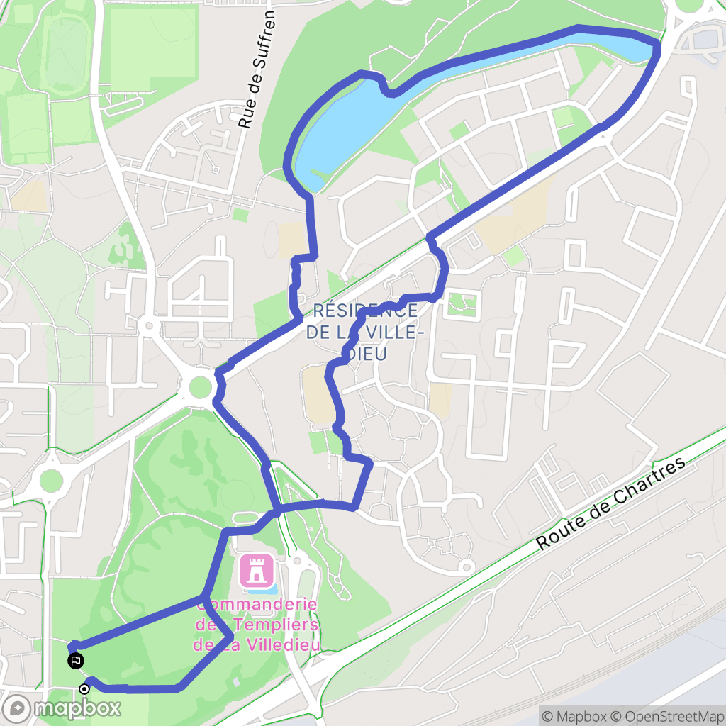 Élancourt : carte du parcours de randonnée - France