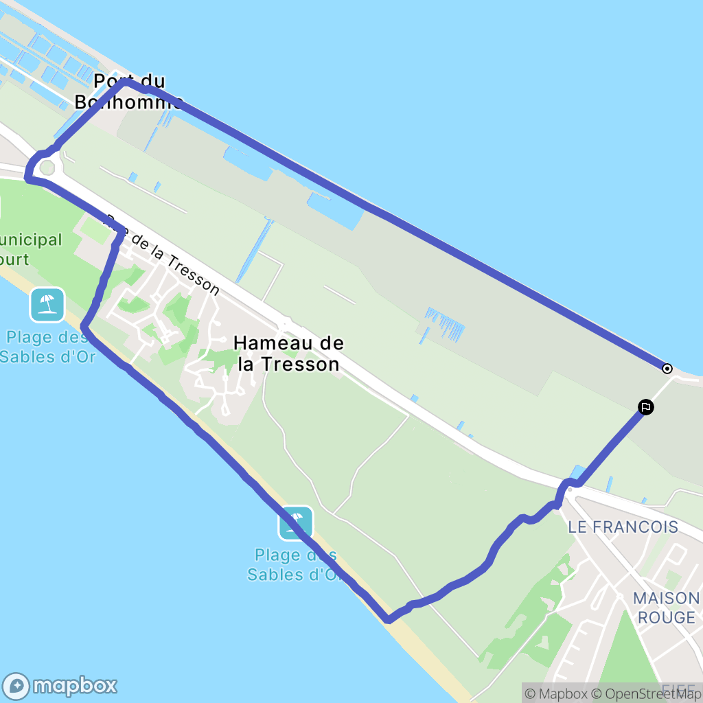 Barbâtre : carte du parcours de randonnée - France