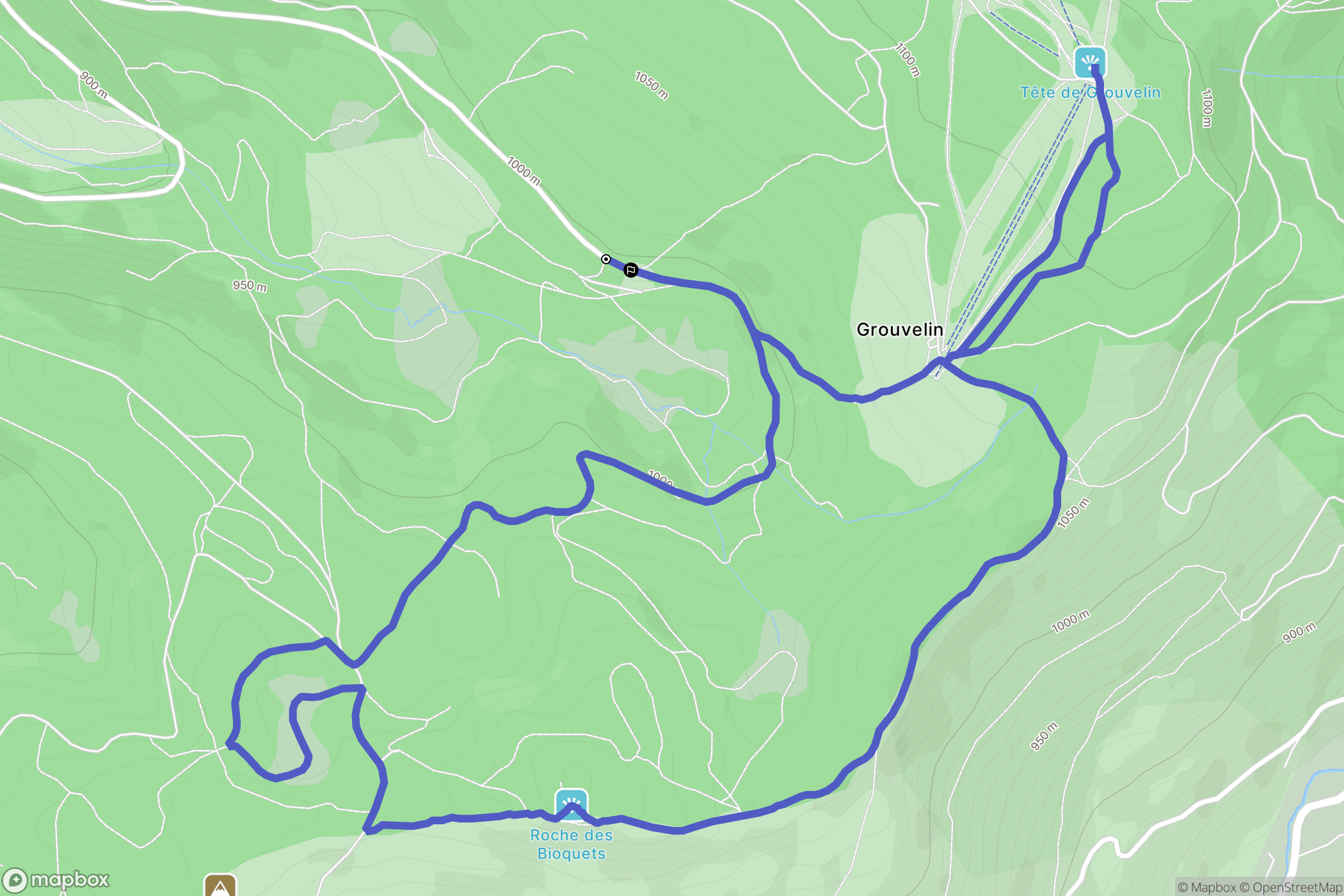Gérardmer : carte du parcours de randonnée - France