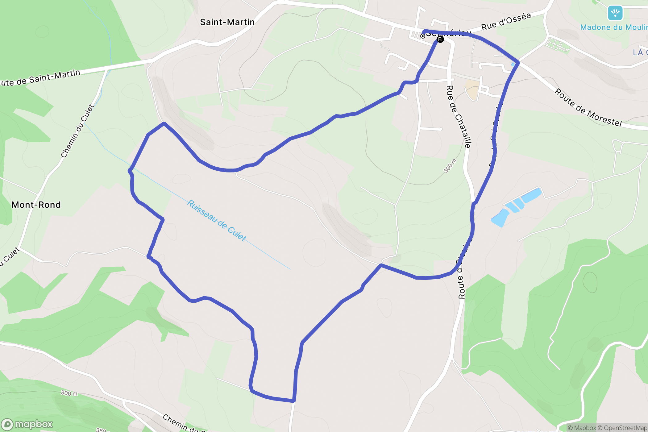 Sermérieu : carte du parcours de randonnée - France