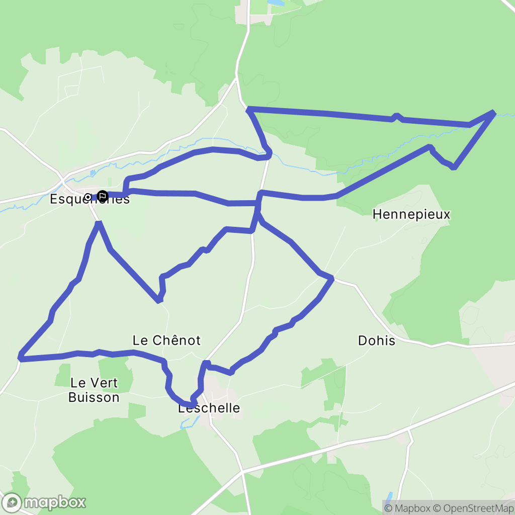 Esquéhéries : carte du parcours de randonnée - France