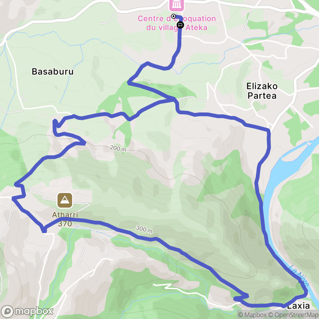 Itxassou : carte du parcours de randonnée - France