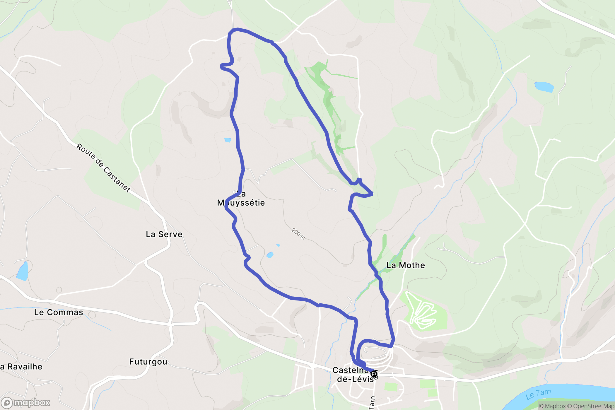 Castelnau-de-Lévis : carte du parcours de randonnée - France
