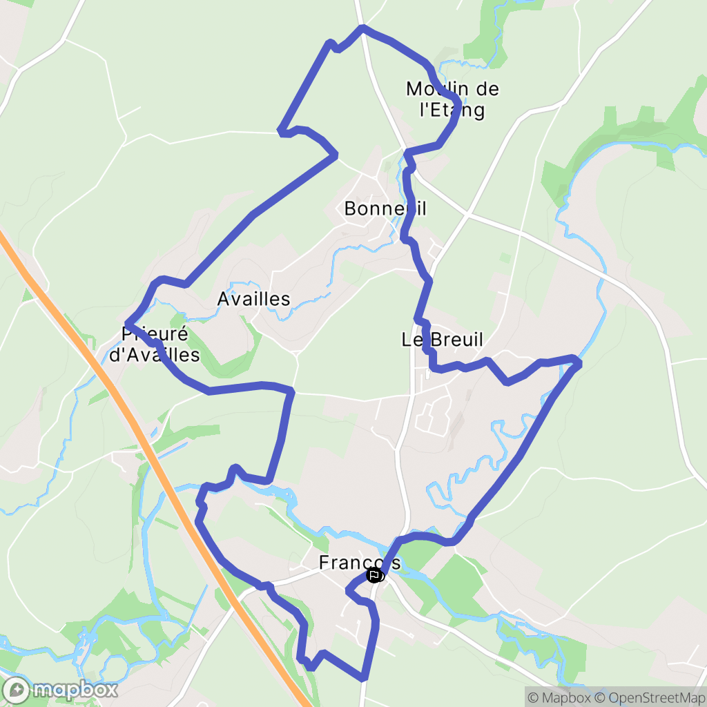 François : carte du parcours de randonnée - France