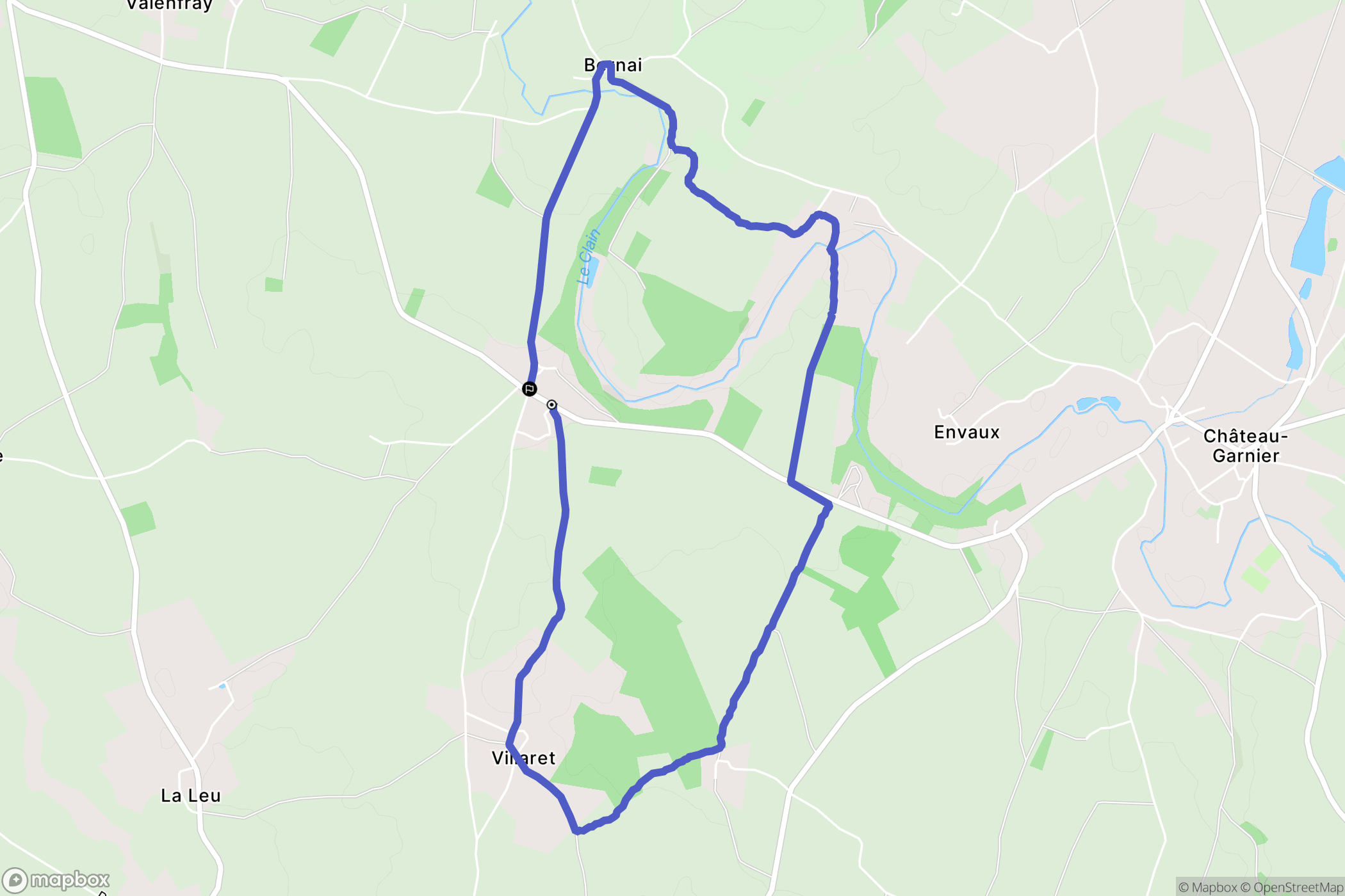 Sommières-du-Clain : carte du parcours de randonnée - France