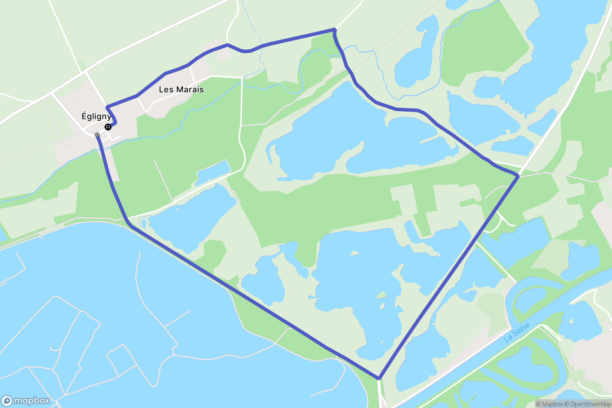 Égligny : carte du parcours de randonnée - France