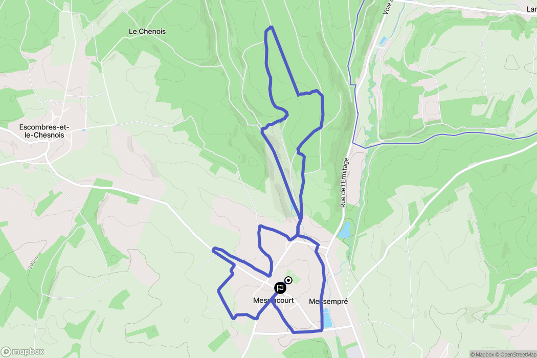 Messincourt : carte du parcours de randonnée - France