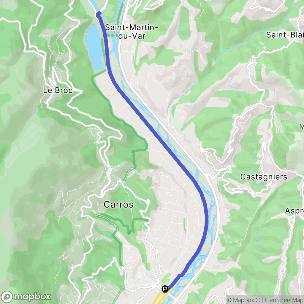 Carros : carte du parcours de randonnée - France