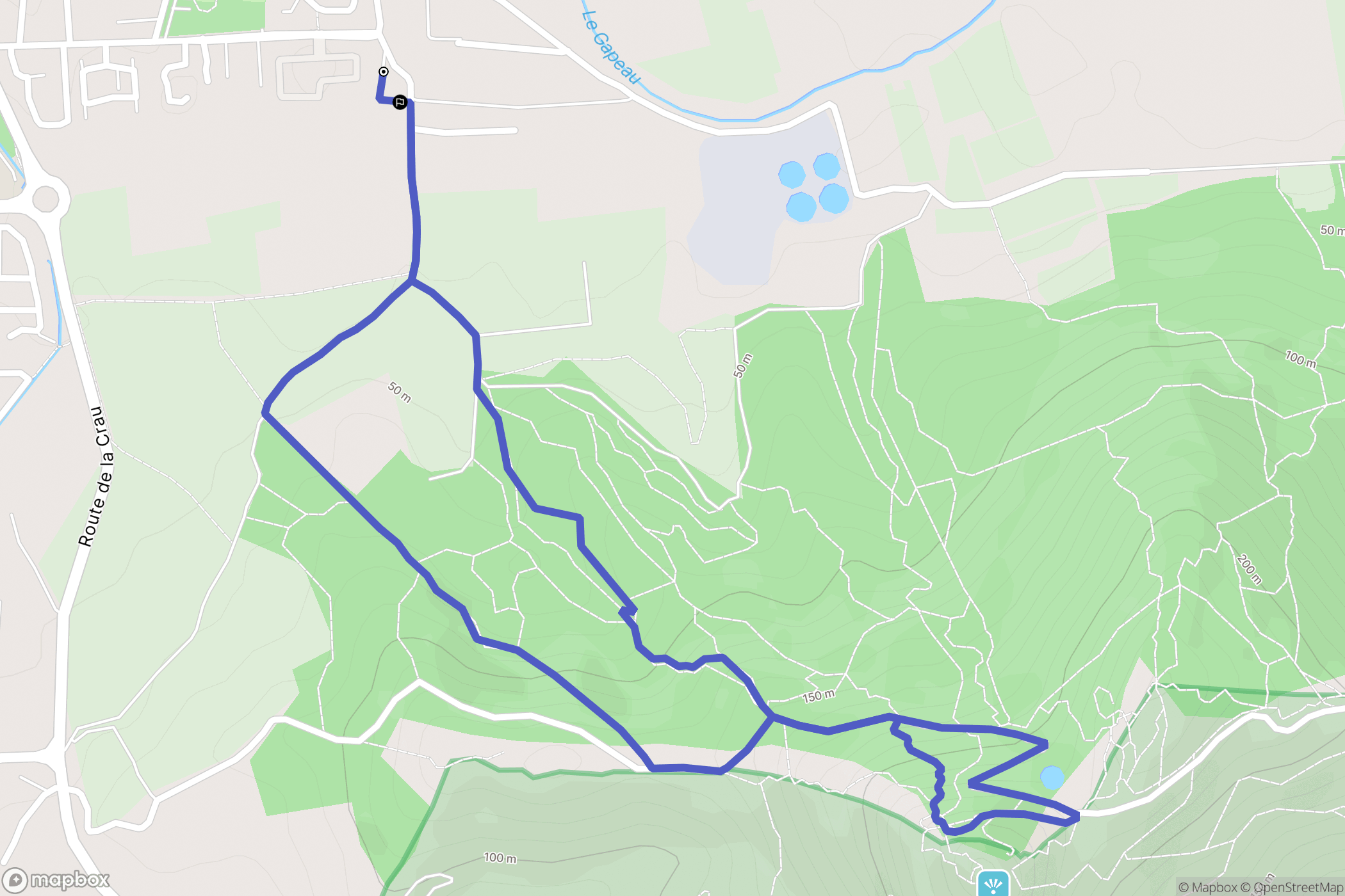 La Crau : carte du parcours de randonnée - France