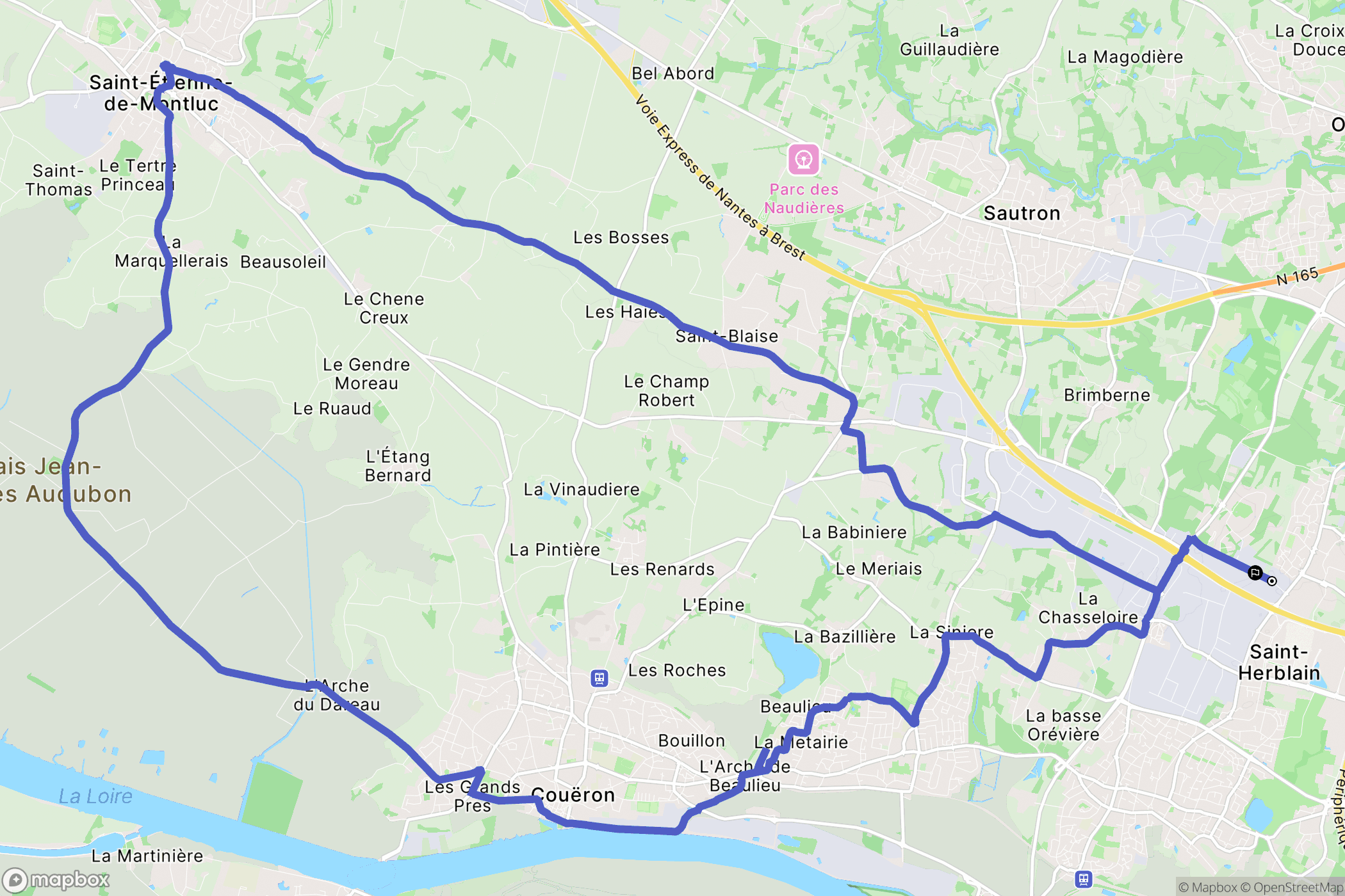 Saint-Herblain : carte du parcours de randonnée - France