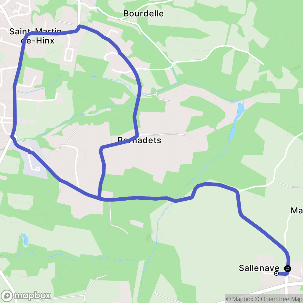 Sainte-Marie-de-Gosse : carte du parcours de randonnée - France