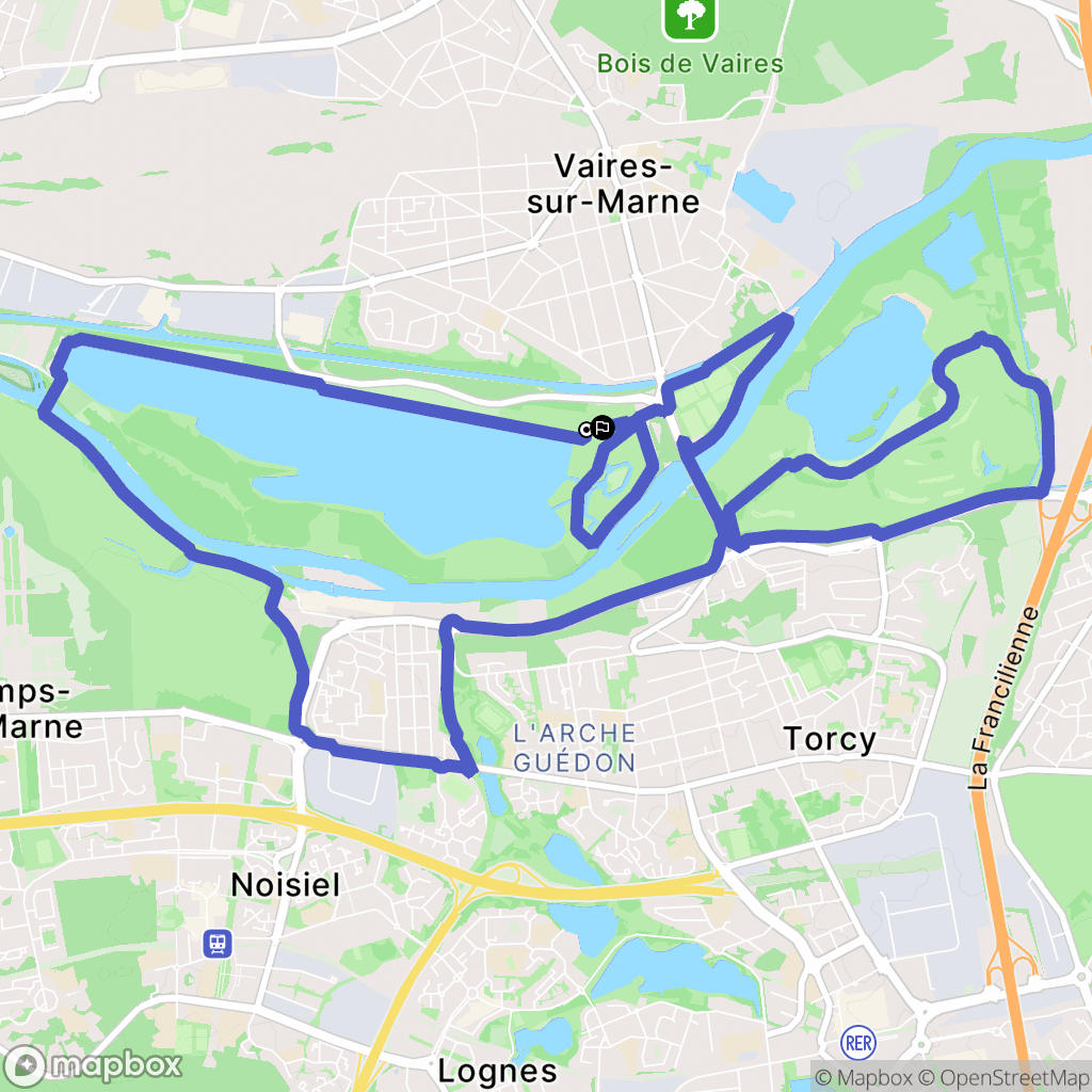 Vaires-sur-Marne : carte du parcours de randonnée - France