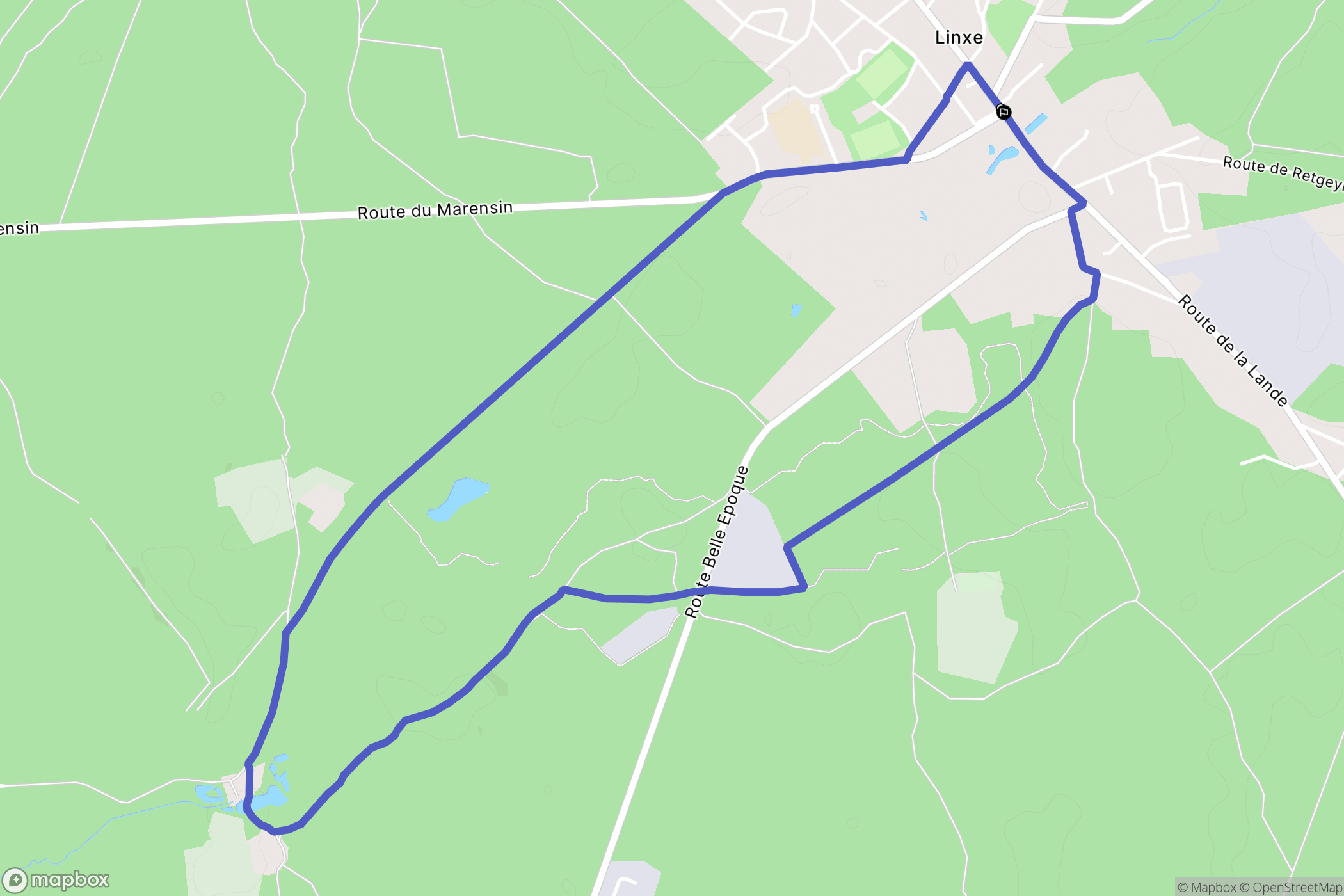 Linxe : carte du parcours de randonnée - France