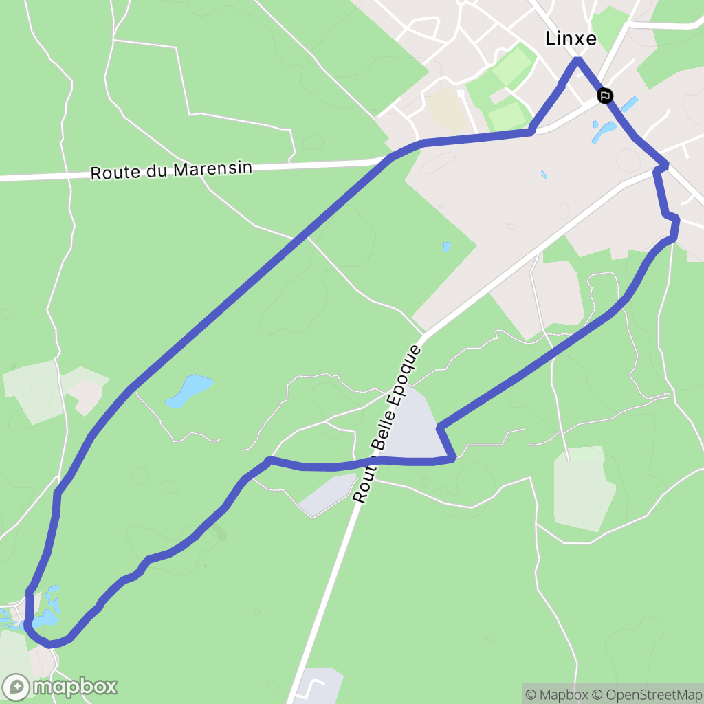 Linxe : carte du parcours de randonnée - France