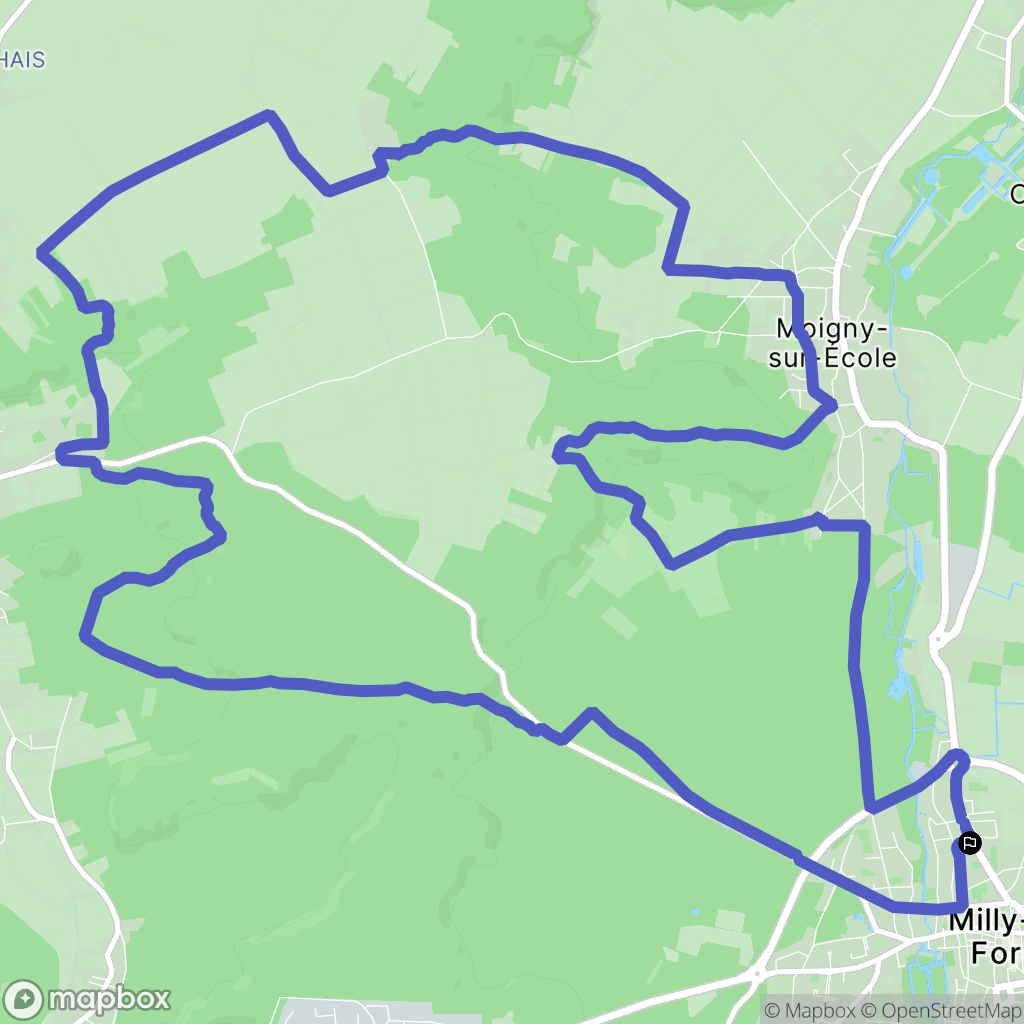Milly-la-Forêt : carte du parcours de randonnée - France