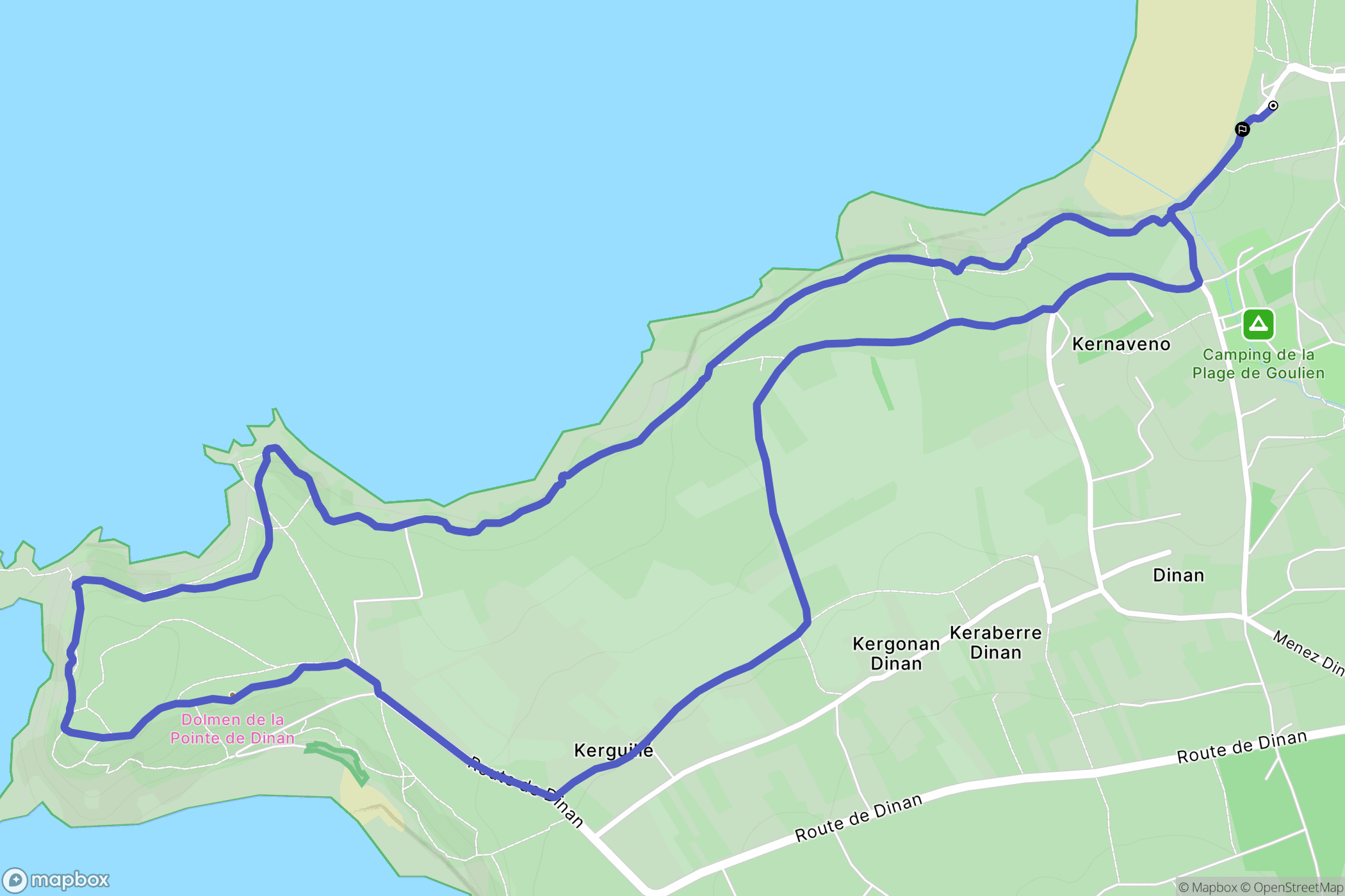 Crozon : carte du parcours de randonnée - France