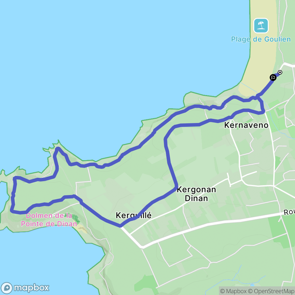 Crozon : carte du parcours de randonnée - France