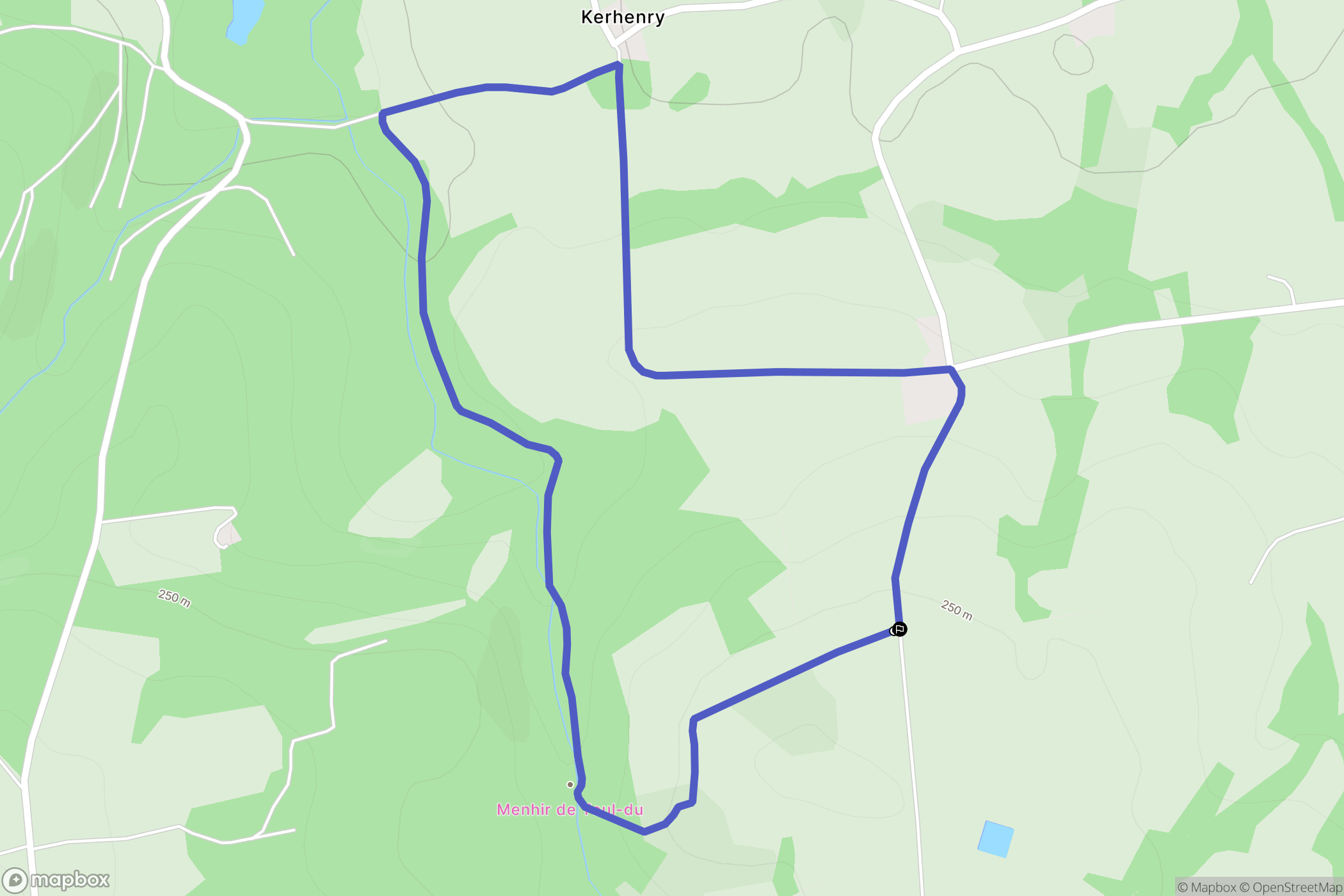 Plésidy : carte du parcours de randonnée - France