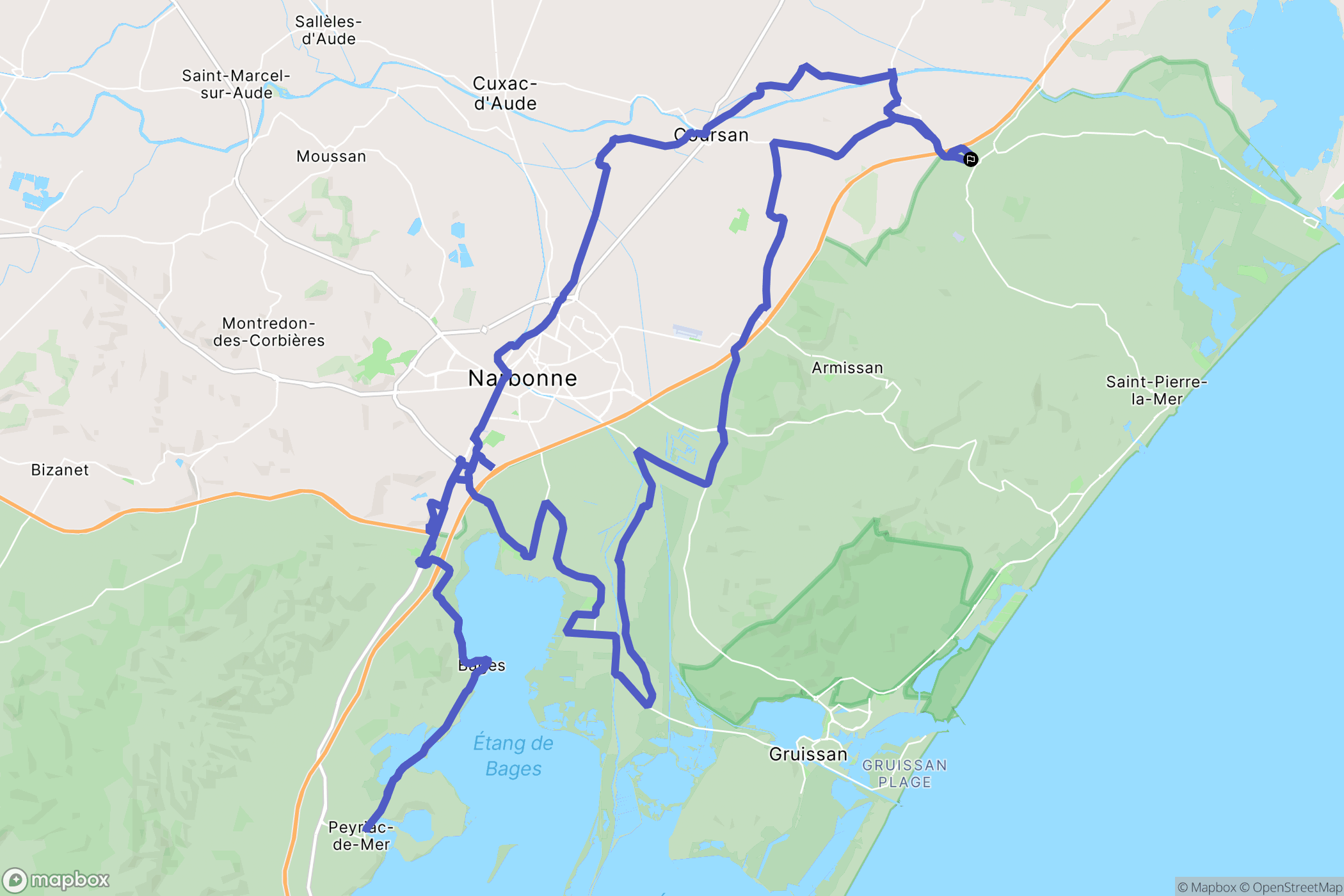 Fleury : carte du parcours de randonnée - France