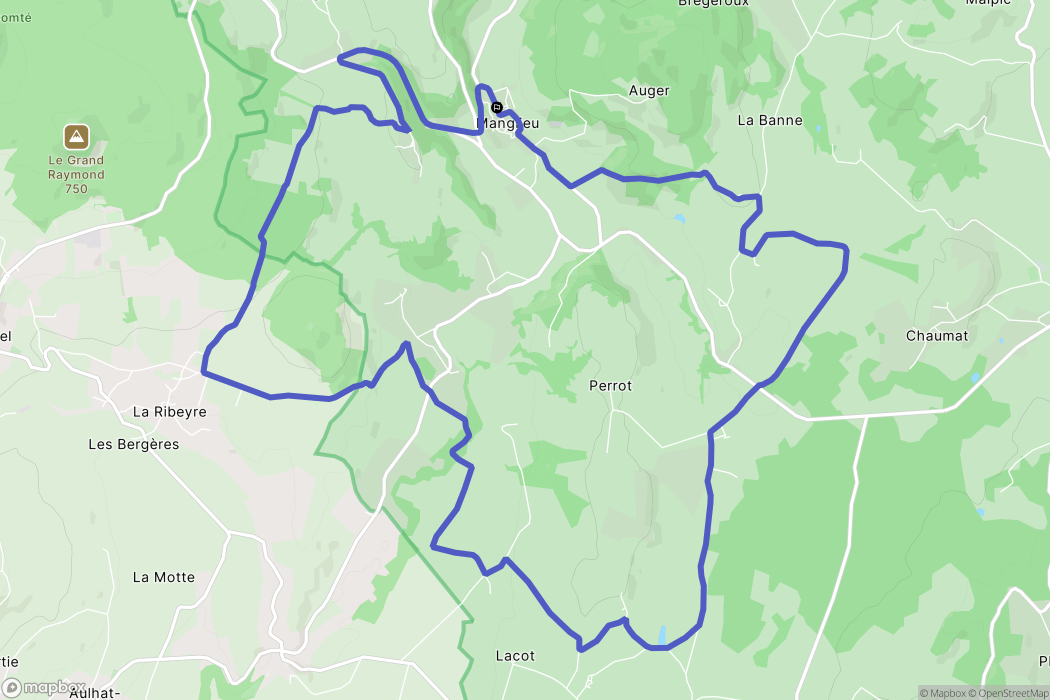Manglieu : carte du parcours de randonnée - France