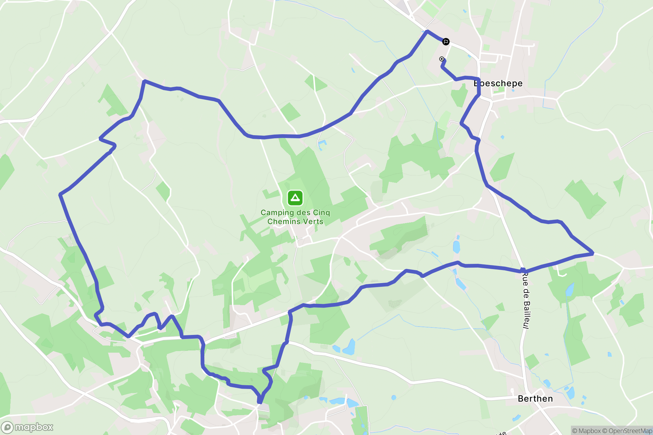 Boeschepe : carte du parcours de randonnée - France