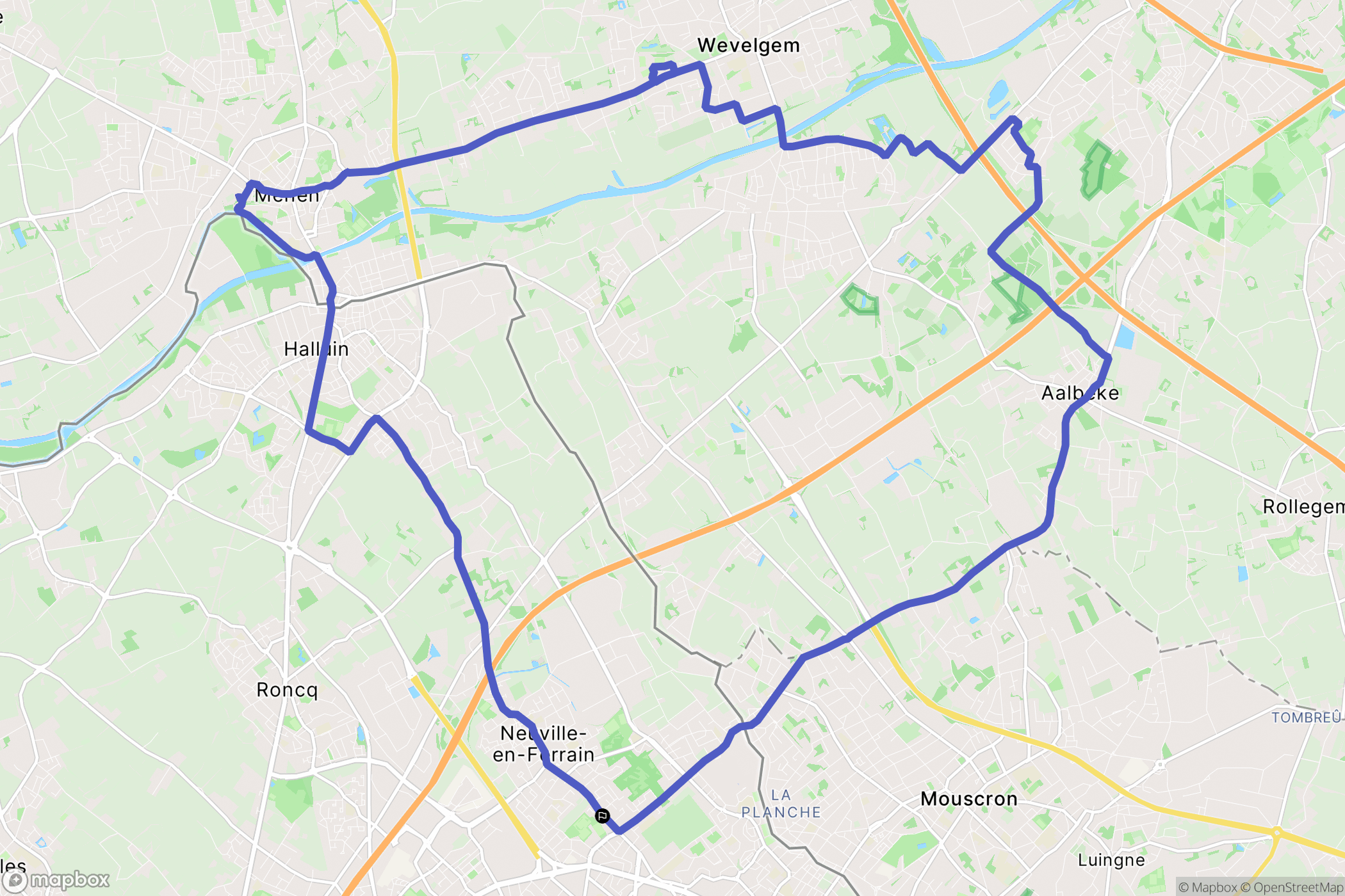 Neuville-en-Ferrain : carte du parcours de randonnée - France