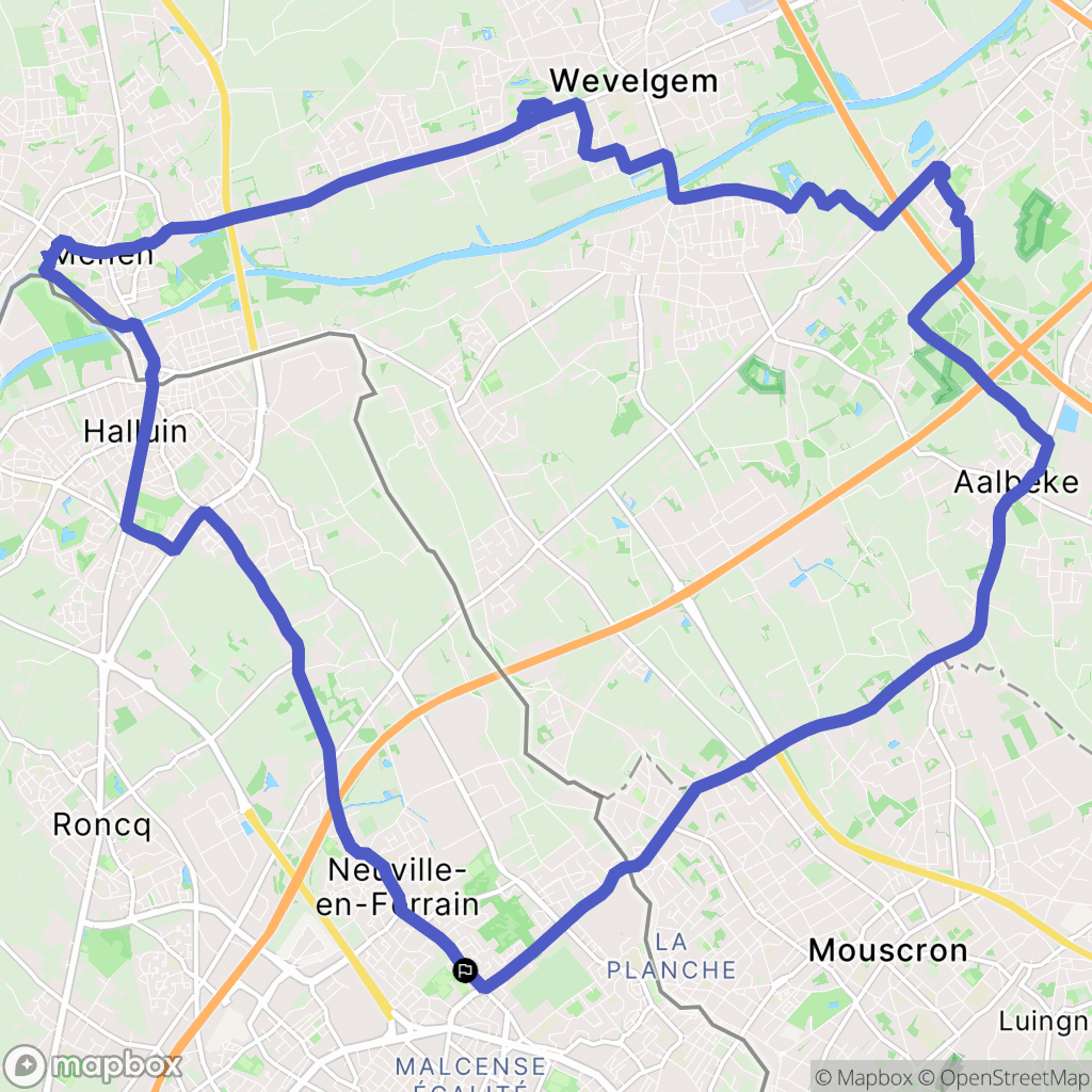 Neuville-en-Ferrain : carte du parcours de randonnée - France