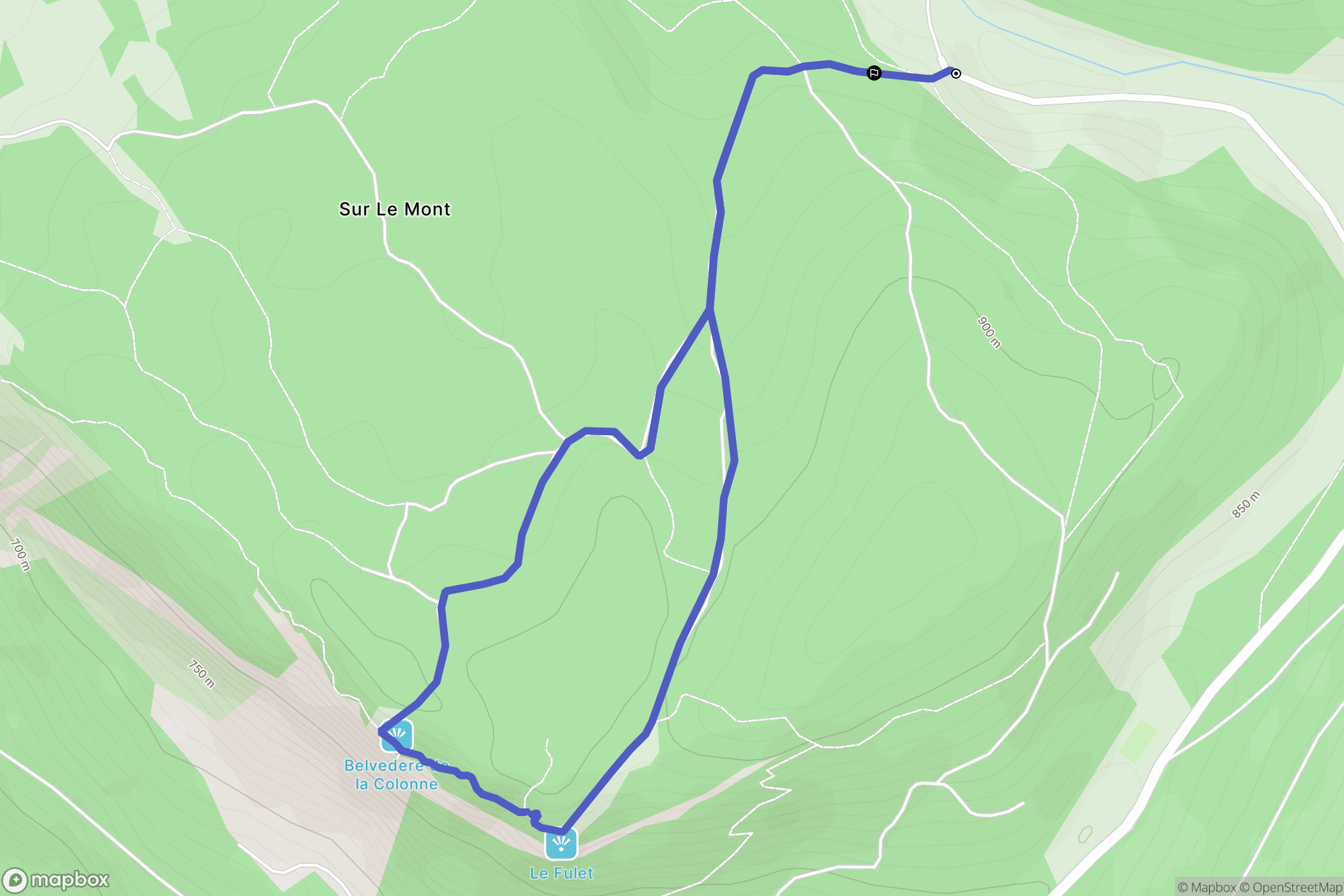 Nantua : carte du parcours de randonnée - France