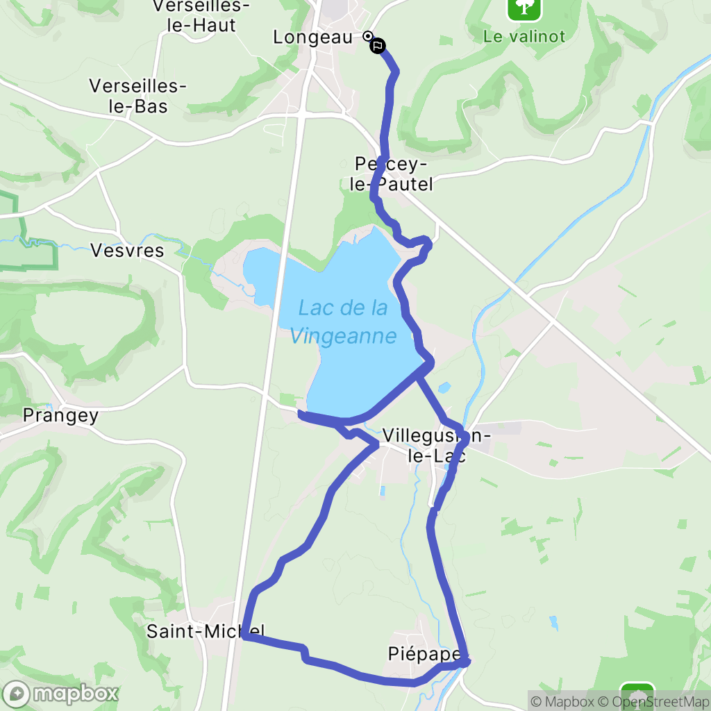 Longeau-Percey : carte du parcours de randonnée - France
