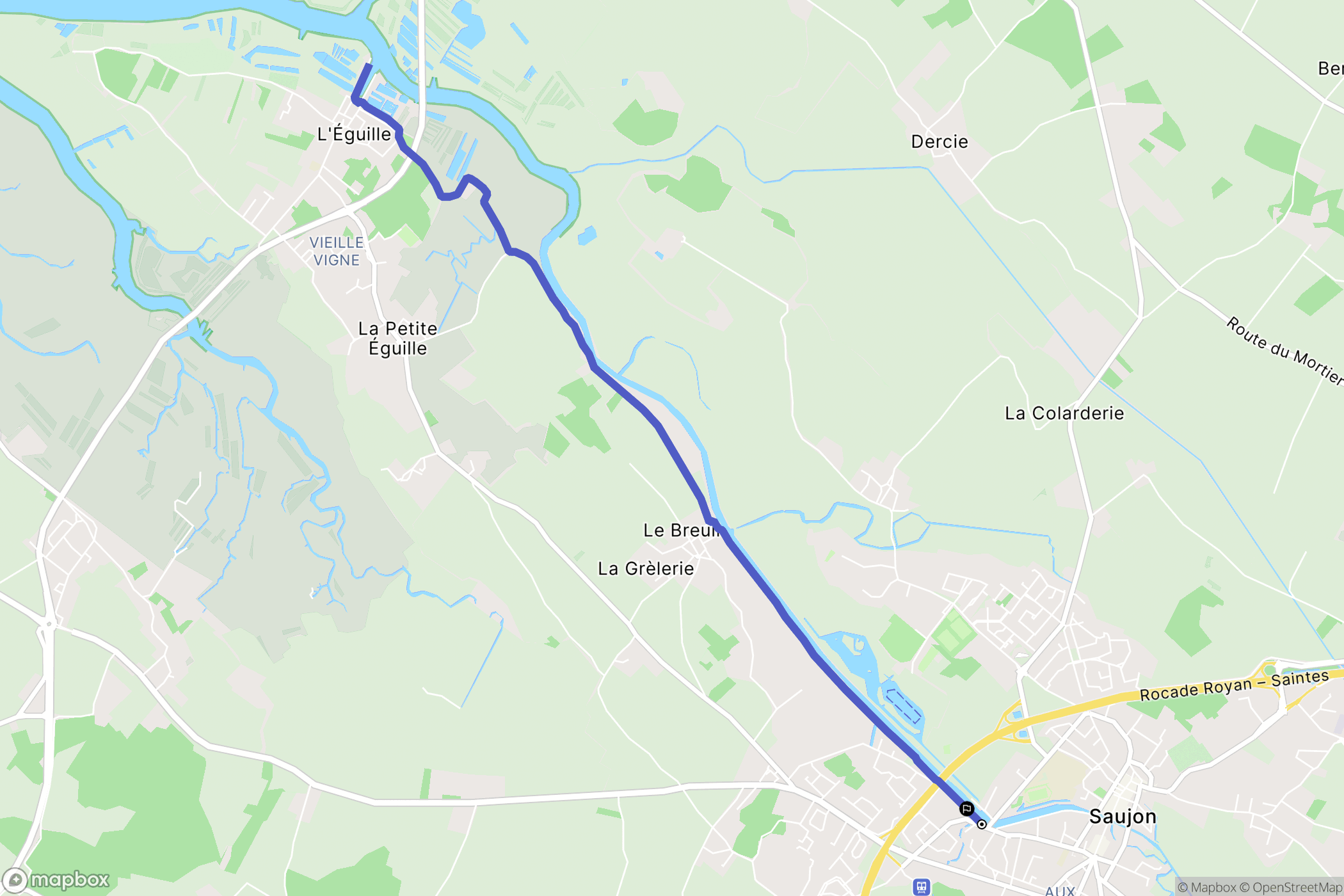 Saujon : carte du parcours de randonnée - France