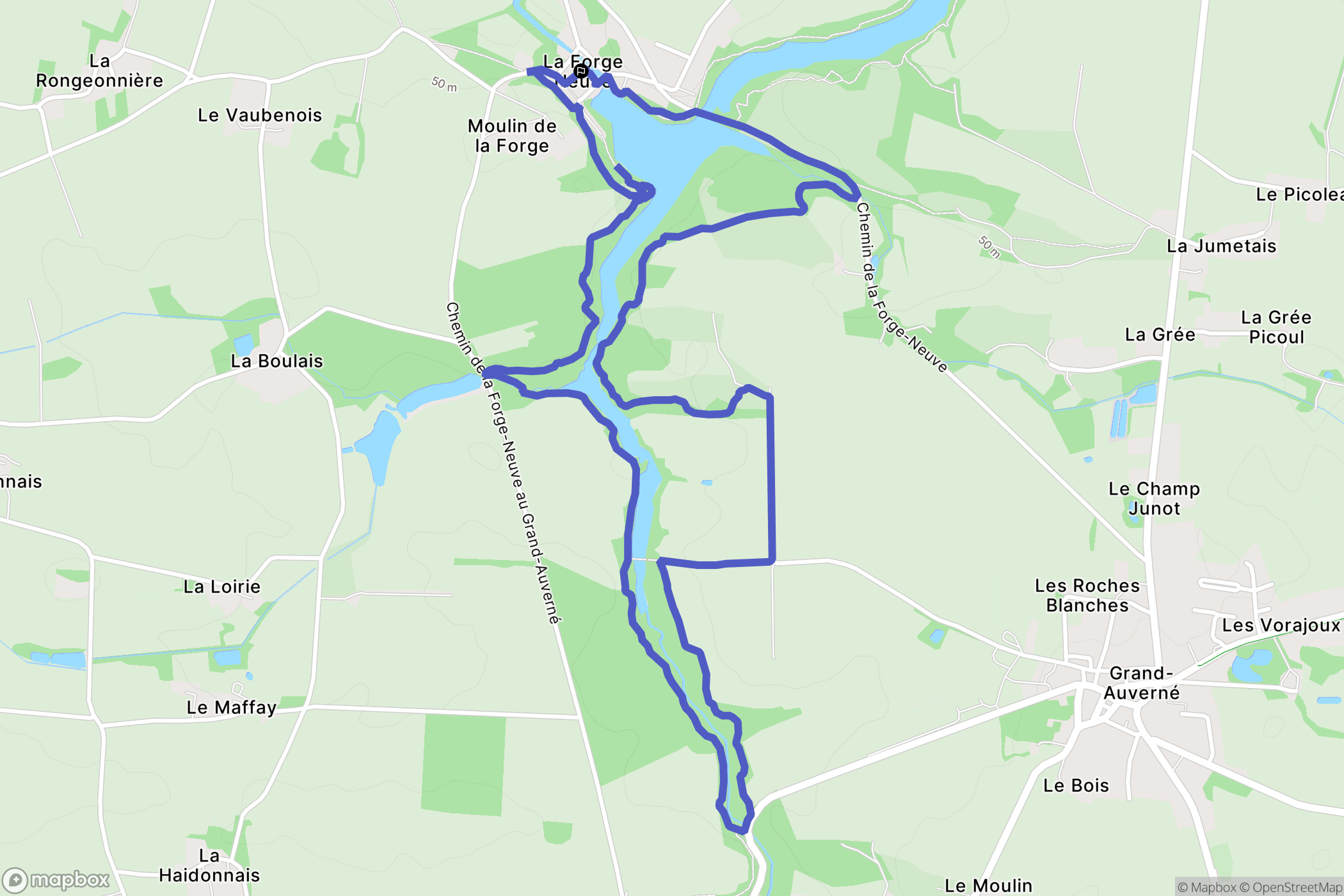 Moisdon-la-Rivière : carte du parcours de randonnée - France