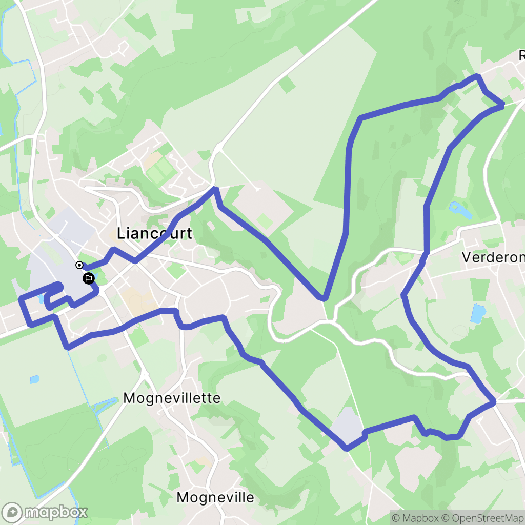 Liancourt : carte du parcours de randonnée - France