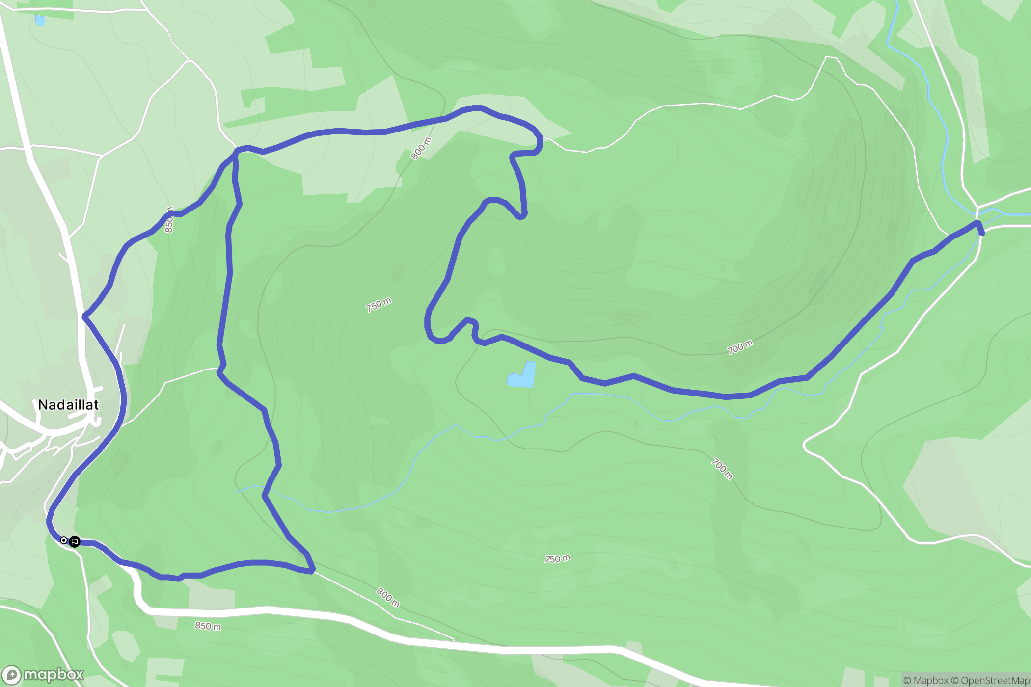 Saint-Gènes-Champanelle : carte du parcours de randonnée - France