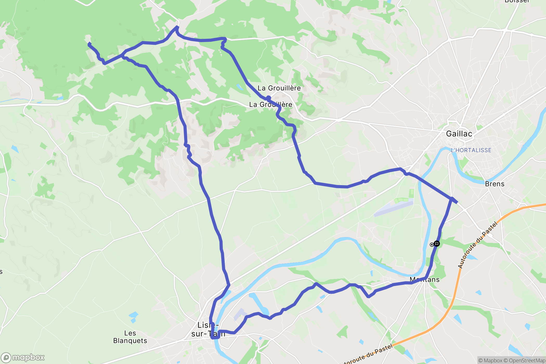 Brens : carte du parcours de randonnée - France