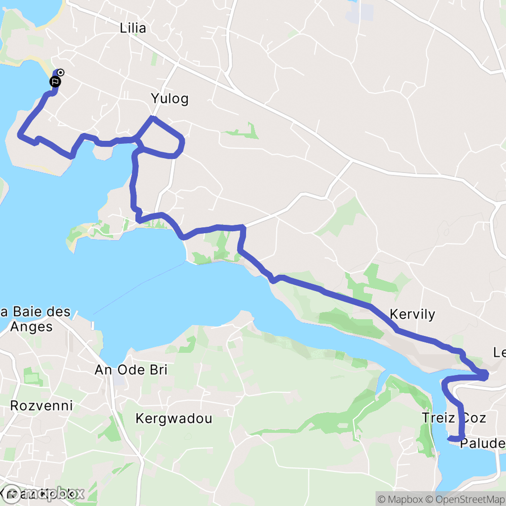 Plouguerneau : carte du parcours de randonnée - France