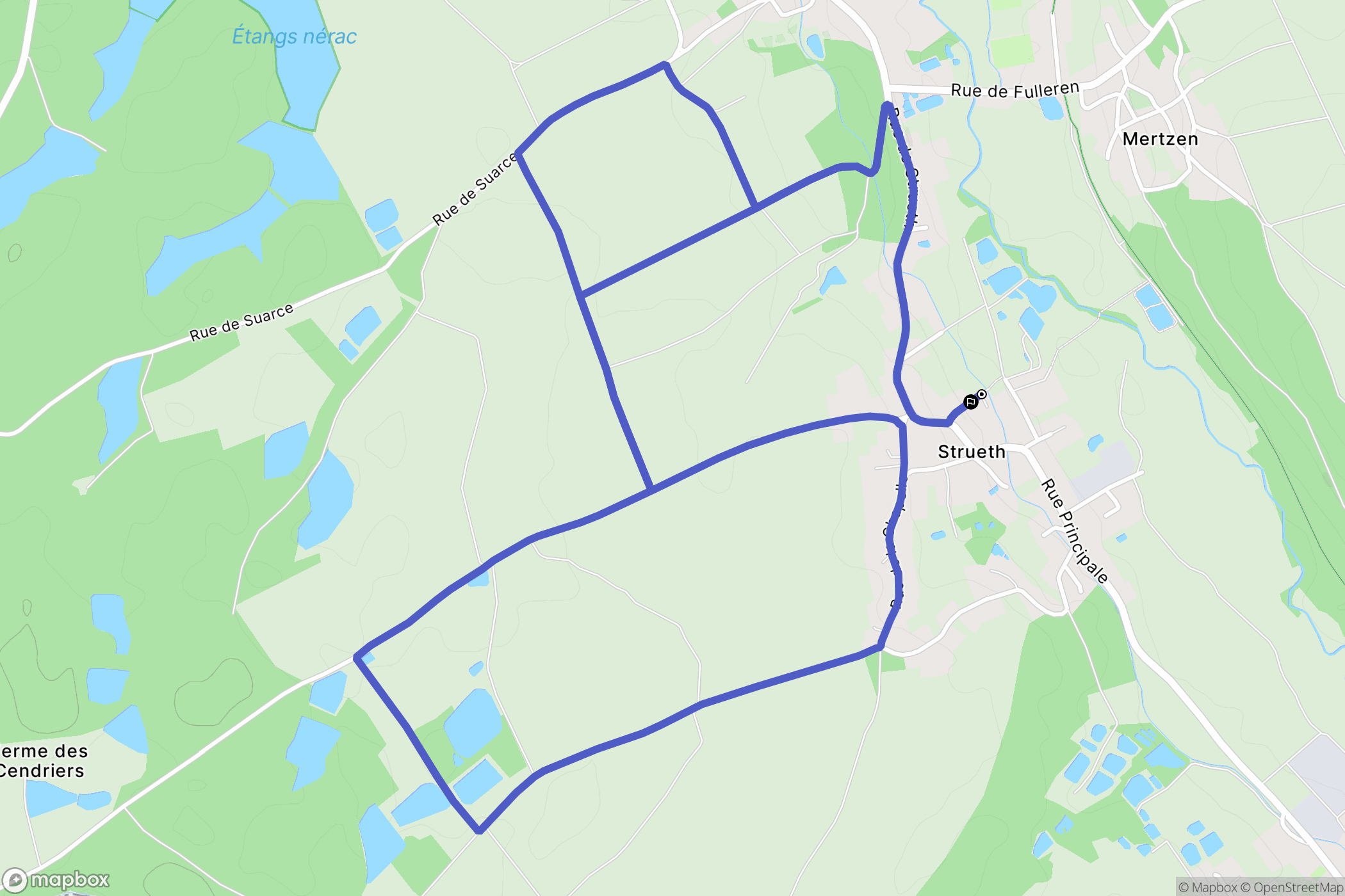 Strueth : carte du parcours de randonnée - France