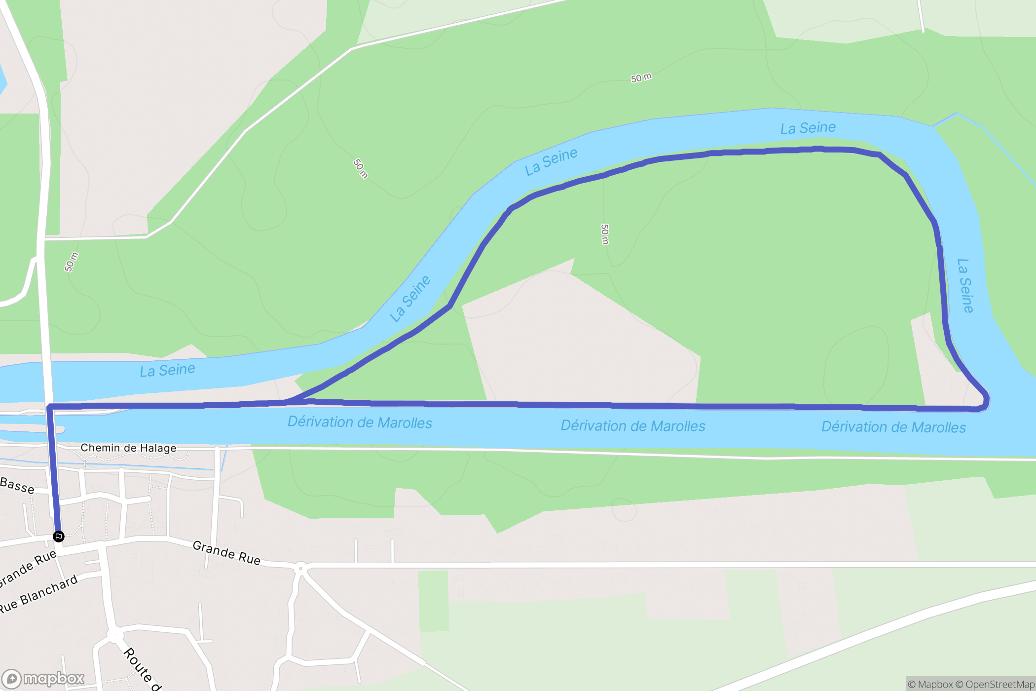 Marolles-sur-Seine : carte du parcours de randonnée - France
